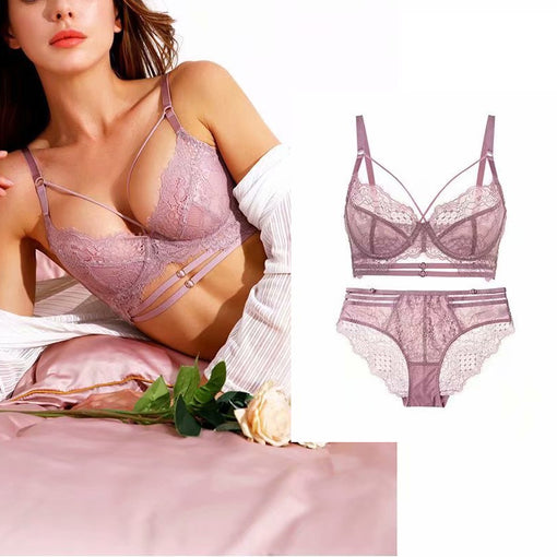 Lace Underwire Unlined Minimizer Bra & Panty Sets [BRPY0021]