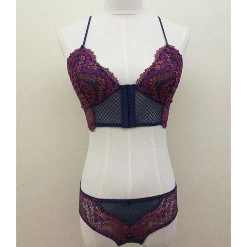 Front Closure Sexy Lace Wireless Unlined Bra & Panty Sets [BRPY0001]