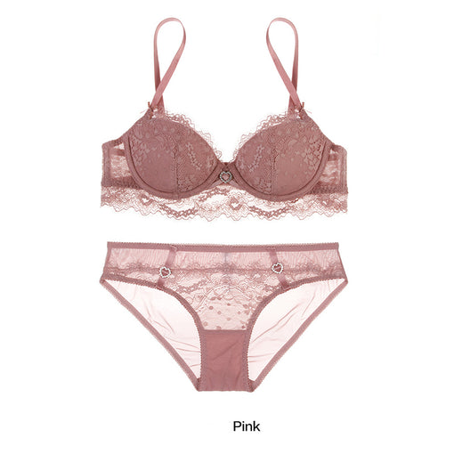 Lightly Lined Underwire Lace Bra & Panty Sets [BRPY0006]