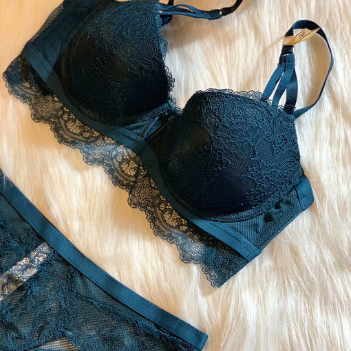 Lace Underwire 3/4 Cup Bra & Panty Sets [BRPY0008]