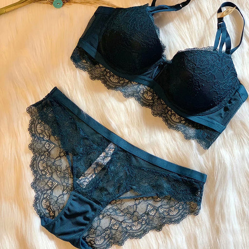 Lace Underwire 3/4 Cup Bra & Panty Sets [BRPY0008]