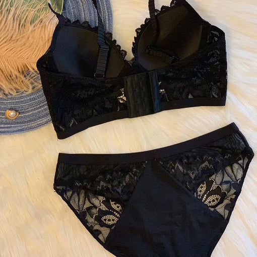 Lace Underwire 3/4 Cup Bra & Panty Sets [BRPY0009]