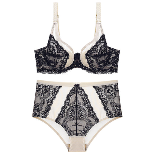 Lace Embroidery Underwire Unlied Bra & Panty Sets [BRPY0013]