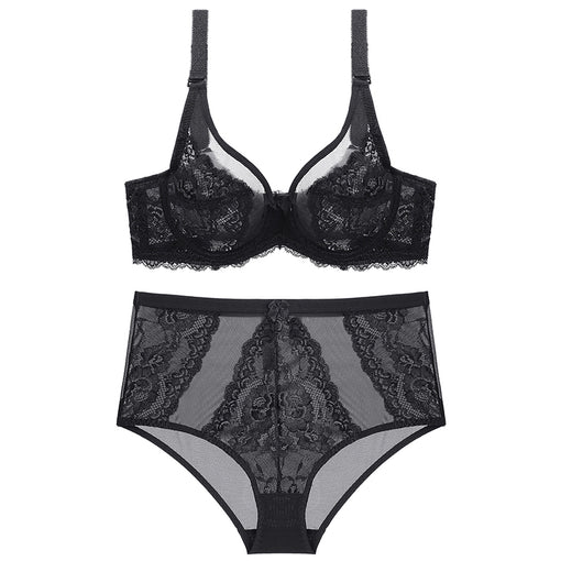 Lace Embroidery Underwire Unlied Bra & Panty Sets [BRPY0013]