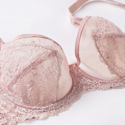 Lace Embroidery Underwire Unlied Bra & Panty Sets [BRPY0013]