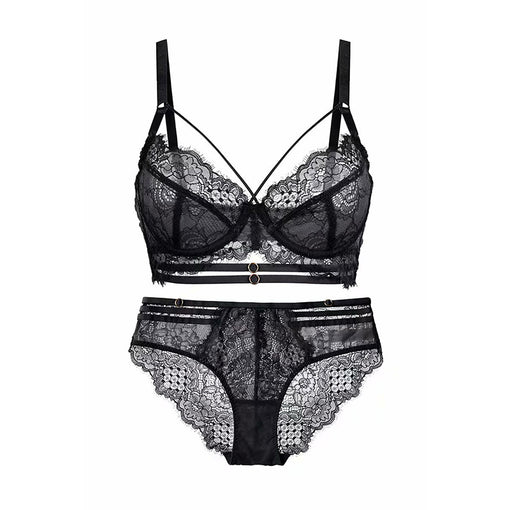 Lace Underwire Unlined Minimizer Bra & Panty Sets [BRPY0021]