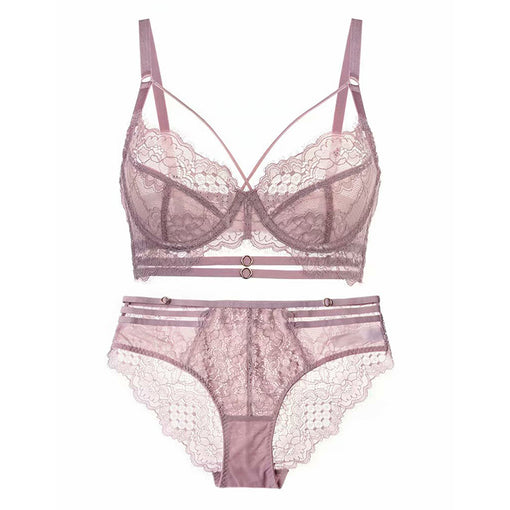 Lace Underwire Unlined Minimizer Bra & Panty Sets [BRPY0021]