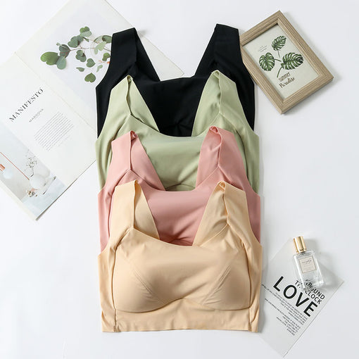 Comfortable Seamless Simple Mulberry Silk Tank Top Wireless Underwear Bras & Bralettes [GDBR0032]