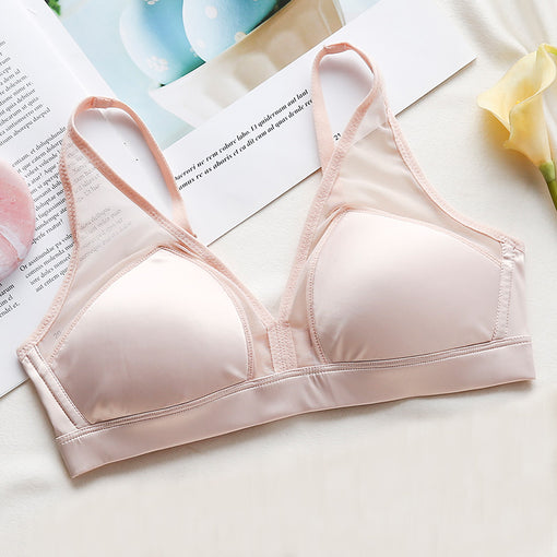 Comfortable Gathering Seamless Sexy Mulberry Silk Full Cup Wireless Underwear Bras & Bralettes [GDBR0038]