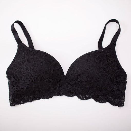 Gathering Sexy Lace Mulberry Silk 3/4 Cup Wireless Underwear Bras & Bralettes [GDBR0053]