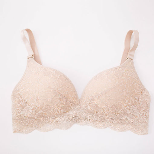 Gathering Sexy Lace Mulberry Silk 3/4 Cup Wireless Underwear Bras & Bralettes [GDBR0053]