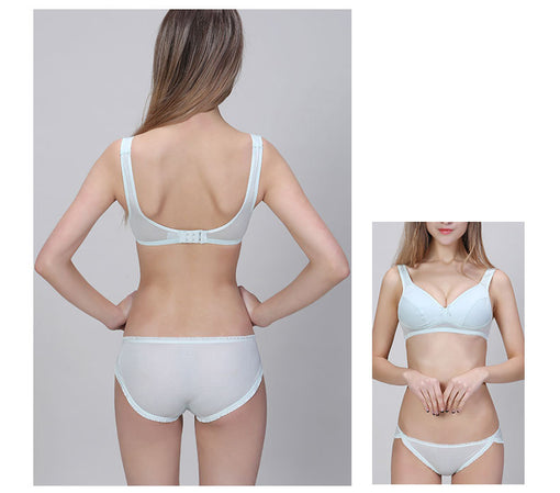 Plus Size Comfortable Seamless Simple Mulberry Silk Bow Seamless 3/4 Cup Wireless Underwear Bras & Bralettes [GDBR0059]