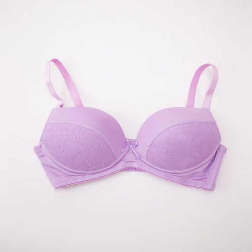 Gathering Seamless Push Up Sexy Lace Mulberry Silk Bow 3/4 Cup Wireless Underwear Bras & Bralettes [GDBR0061]