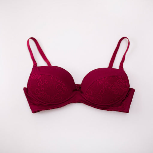 Gathering Seamless Push Up Sexy Lace Mulberry Silk Bow 3/4 Cup Wireless Underwear Bras & Bralettes [GDBR0061]