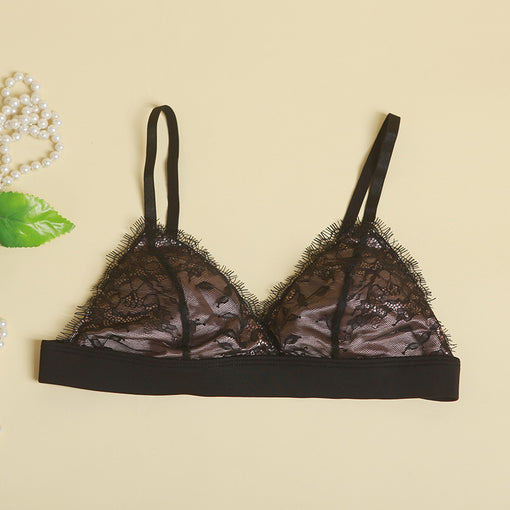 Push Up Gathering Sexy Lace Mulberry Silk Triangle Wireless Underwear Bras & Bralettes [GDBR0066]