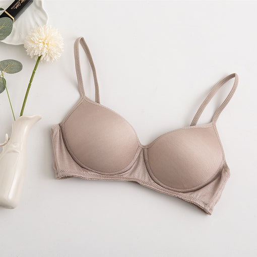 Comfortable Seamless Simple Mulberry Silk 1/2 Cup Wireless Underwear Bras & Bralettes [GDBR0075]