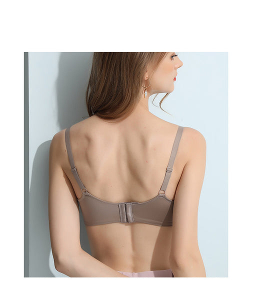 Minimizer Gathering Seamless Sexy Mulberry Silk 3/4 Cup Wireless Underwear Bras & Bralettes [GDBR0088]