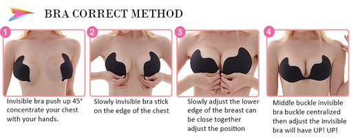 VBRA Invisible Sexy Tie 1/2 Cup Wireless Front Closure Silicone Bras & Bralettes [GDBR0097]